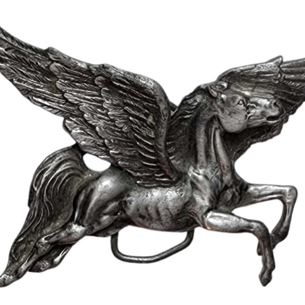 Pegasus Pewter Belt Buckle Bergamo Art Foundry Wings Horse Flying